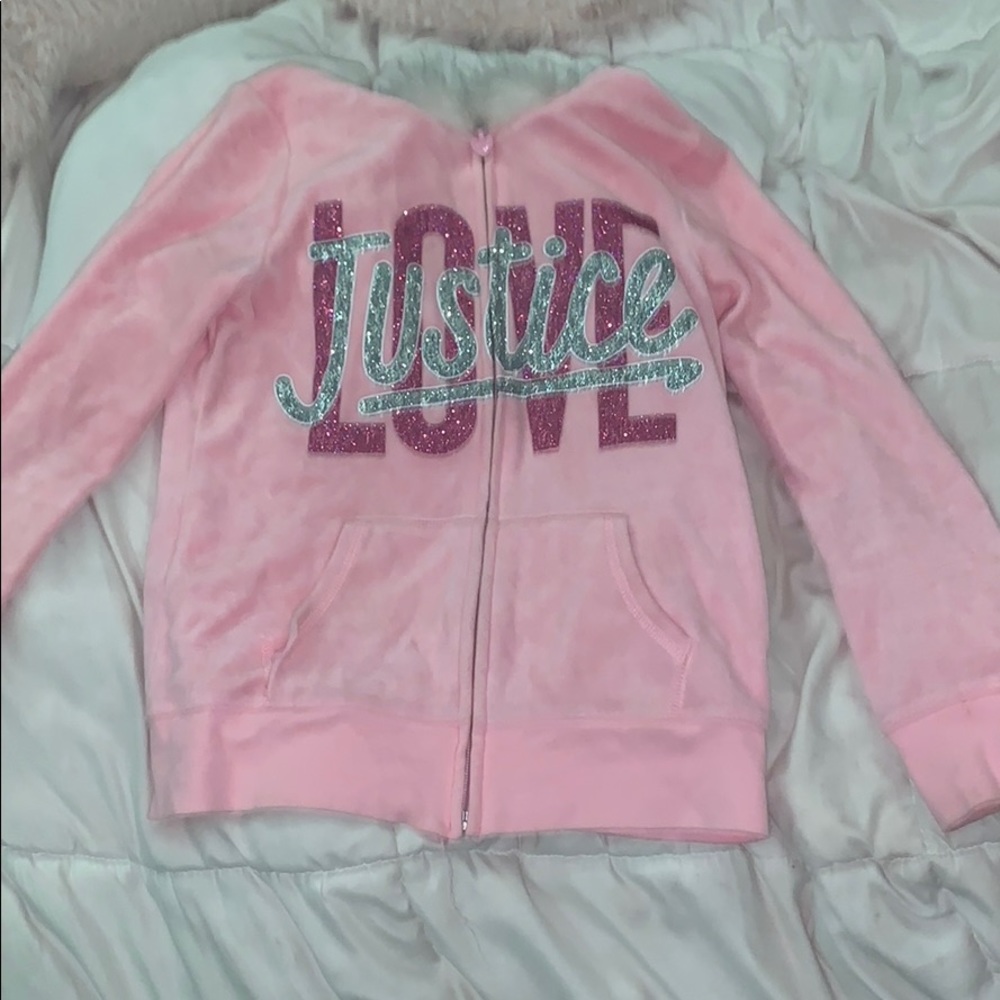 Justice baby pink sweat suit
